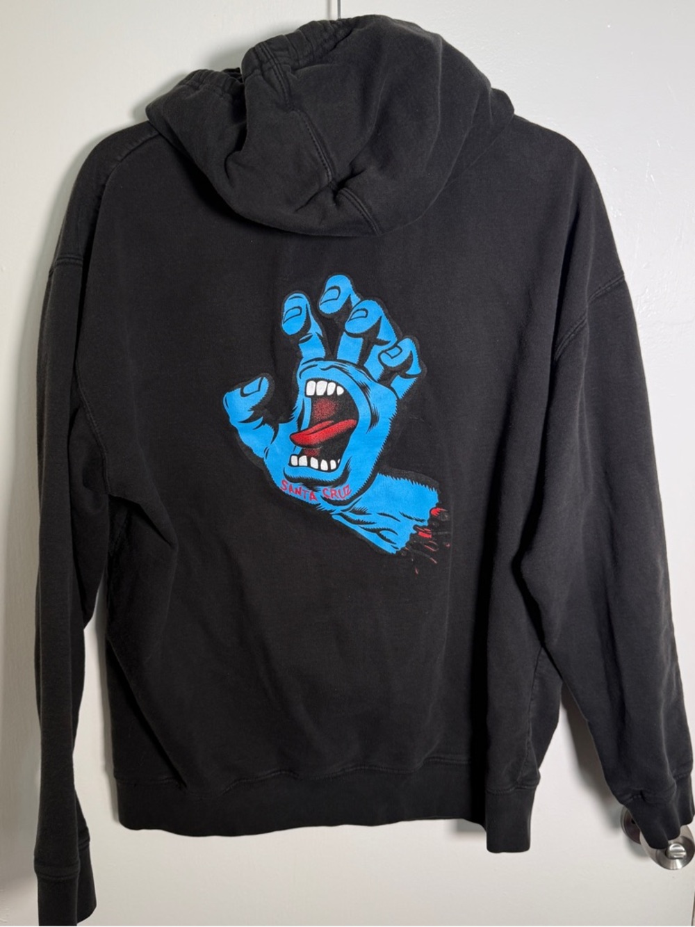 Santa Cruz Skateboards Screaming Hand Graphic Hoodie - Black/Blue Original Large